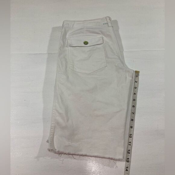 Y2K American Eagle Shorts Women’s 8 White Bermuda Cut Off Canvas Casual - Picture 10 of 10